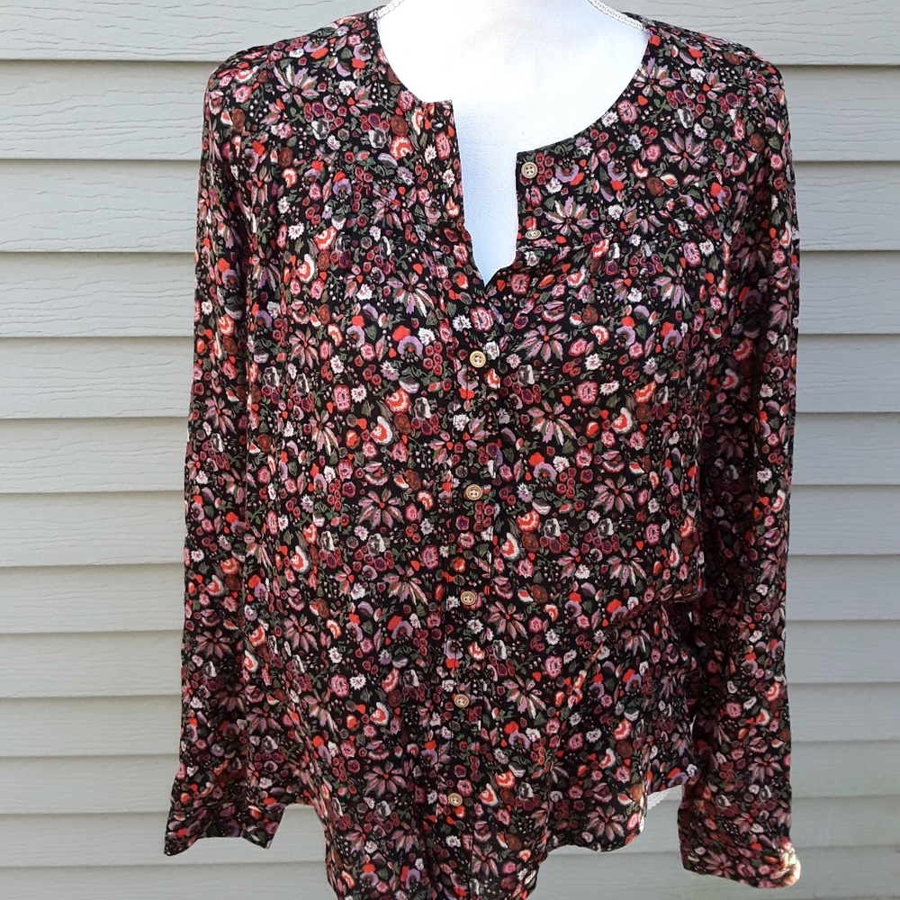 Anthropologie Maeve Orli floral button down top